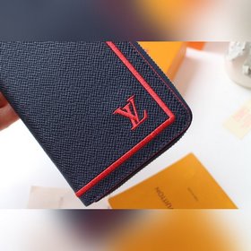 LV Модель M63095 Красный кошелек с вертикальной застежкой-молнией