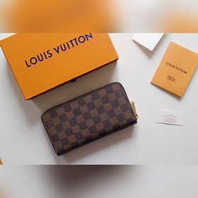LV Кошелек на молнии, модель N60017 Практичный кожаный кошелек и