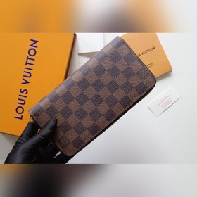 LV Кошелек на молнии, модель N60017 Практичный кожаный кошелек и