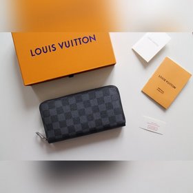 LV Кошелек на молнии, модель N60017 Практичный кожаный кошелек и