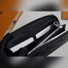 LV Кошелек на молнии, модель N60017 Практичный кожаный кошелек и