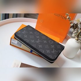 LV Модель N60111 Черный цветок Zippy Organizer кошелек на молнии 