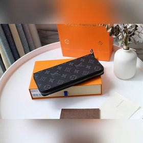 LV Модель N63095 Черный цветок ZIPPY VERTICAL Кошелек Этот вертик