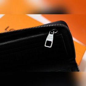 LV Модель N63095 Черный цветок ZIPPY VERTICAL Кошелек Этот вертик