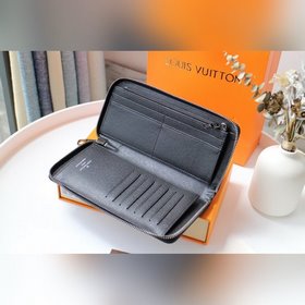 LV Модель N63095 Черный цветок ZIPPY VERTICAL Кошелек Этот вертик