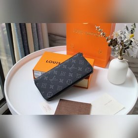 LV Модель N63095 Черный цветок ZIPPY VERTICAL Кошелек Этот вертик