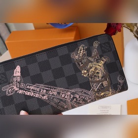 LV Артикул： N64606 Мужской вертикальный кошелек на молнии Изгот