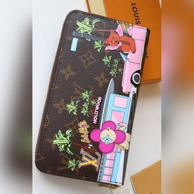 LV Рождественская коллекция Новинка ZIPPY Кошелек на молнии Арт
