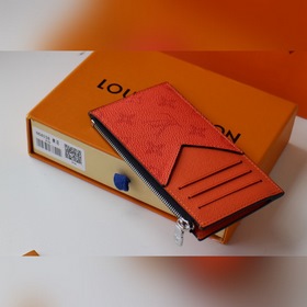 LV Новый кожаный чехол для карт с застежкой-монетодержателем Ар