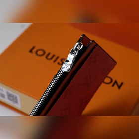 LV Новый кожаный чехол для карт с застежкой-монетодержателем Ар