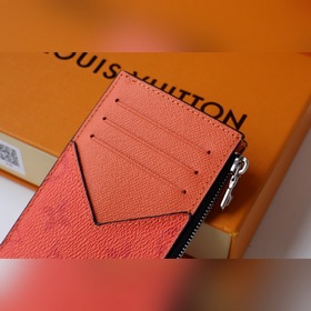LV Новый кожаный чехол для карт с застежкой-монетодержателем Ар