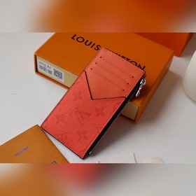 LV Новый кожаный чехол для карт с застежкой-монетодержателем Ар