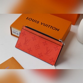 LV Новый кожаный чехол для карт с застежкой-монетодержателем Ар