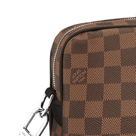 LV - Damier Ebène Портфель Съемный и регулируемый кожаный плечево