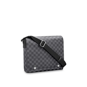 Средняя сумка LV Damier Graphite из парусины с ремнем через плечо