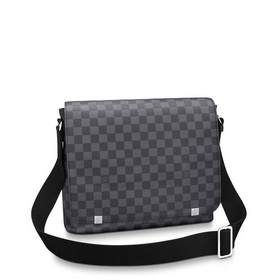 Средняя сумка LV Damier Graphite из парусины с ремнем через плечо
