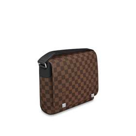 LV Сумка среднего размера из ткани Damier Ebene с ремнем через п