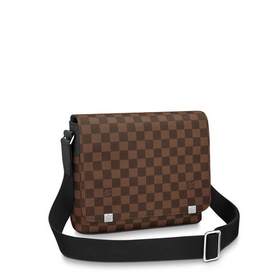 LV Сумка среднего размера из ткани Damier Ebene с ремнем через п