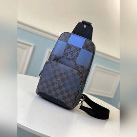 LV Модель： N41719 Blue Grid Avenue Сумка из ткани Damier Graphit
