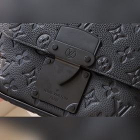 LV Артикул： M58487 Сумка из черной кожи с тиснением, элегантный