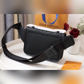 LV Артикул： M58487 Сумка из черной кожи с тиснением, элегантный