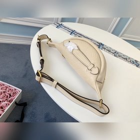 LV модель M44812 бежевый кожаный поясной мешок BUMBAG Модель с ри