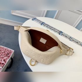 LV модель M44812 бежевый кожаный поясной мешок BUMBAG Модель с ри