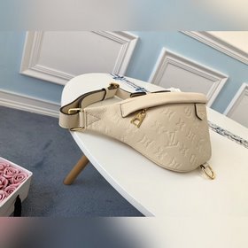 LV модель M44812 бежевый кожаный поясной мешок BUMBAG Модель с ри