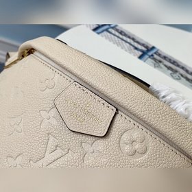 LV модель M44812 бежевый кожаный поясной мешок BUMBAG Модель с ри