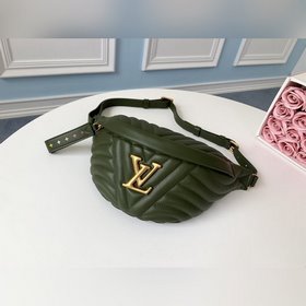 LV модель M55528 военно-зеленый поясной мешок BUMBAG С кожаной н