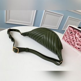 LV модель M55528 военно-зеленый поясной мешок BUMBAG С кожаной н