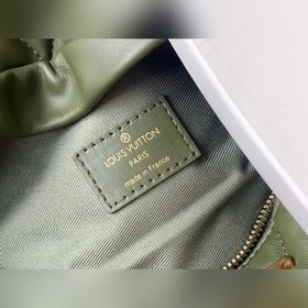 LV модель M55528 военно-зеленый поясной мешок BUMBAG С кожаной н