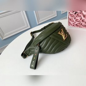 LV модель M55528 военно-зеленый поясной мешок BUMBAG С кожаной н