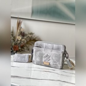 LV Артикул： N50068 Белая клетка Trio Почтовая сумка Модель из тк