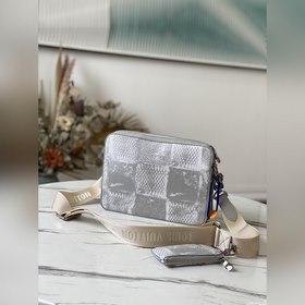 LV Артикул： N50068 Белая клетка Trio Почтовая сумка Модель из тк