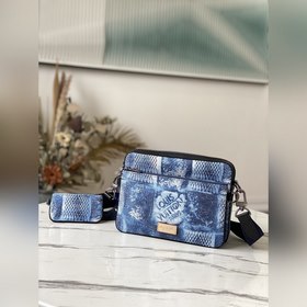 LV Артикул： N50068 Синяя клетка Trio Почтальон Тенденция Damier