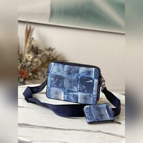 LV Артикул： N50068 Синяя клетка Trio Почтальон Тенденция Damier