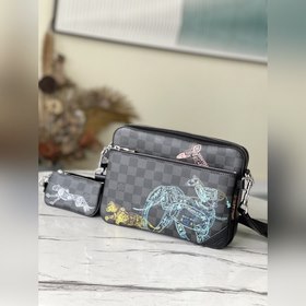 LV Артикул： N58040  Trio Почтовая сумка На поверхностиз канваса