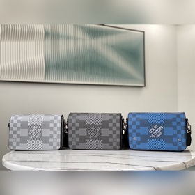LV Модель： N50026 Синяя сумка Studio Изготовлена из ткани Damier