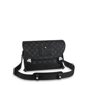 LV Eclipse Monogram холст, небольшая сумка-почтальон Подробные ха