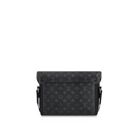 LV Eclipse Monogram холст, небольшая сумка-почтальон Подробные ха
