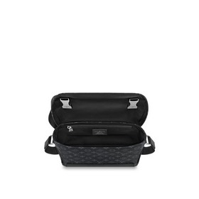 LV Eclipse Monogram холст, небольшая сумка-почтальон Подробные ха