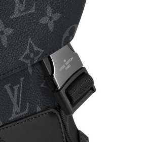 LV Eclipse Monogram холст, небольшая сумка-почтальон Подробные ха