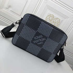 LV Модель M69443 Черный Мужской комплект из трех предметов Poche