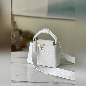 LV Артикул： M48865 Белая мини-сумочка Деликатный блеск кожи подч