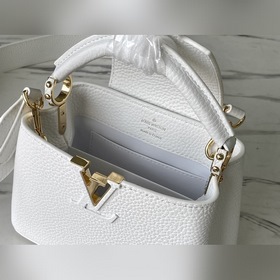 LV Артикул： M48865 Белая мини-сумочка Деликатный блеск кожи подч
