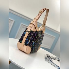 LV Артикул： M40196 Черный Сумка с завязками Изготовлена из ткани