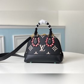 LV Артикул： M44829 Черная сумка с шелкографией Кожа NEO ALMA Em