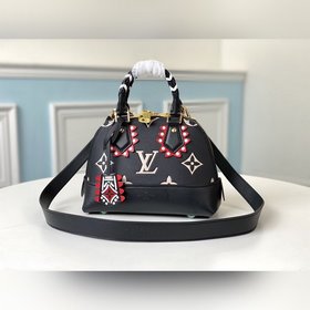 LV Артикул： M44829 Черная сумка с шелкографией Кожа NEO ALMA Em