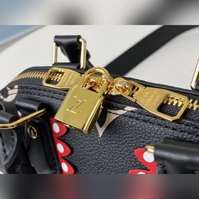 LV Артикул： M44829 Черная сумка с шелкографией Кожа NEO ALMA Em